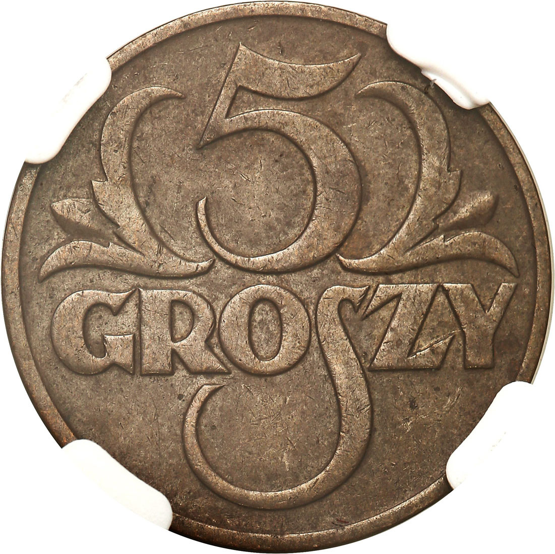 II RP. 5 groszy 1934 NGC AU55 - Najrzadszy rocznik